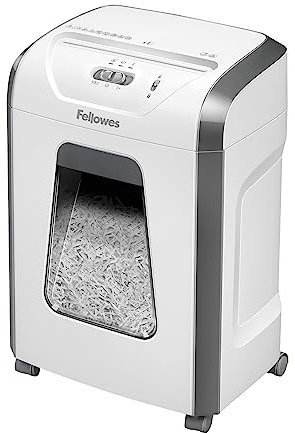 Fellowes Aktenvernichter für das Büro zu Hause - 15 Blatt Querschnitt Aktenvernichter für den Schreibtisch - Powershred 15C Home Shredder mit 19L Auszugsbehälter - Hochsicherheitsstufe-P4 - Weiß