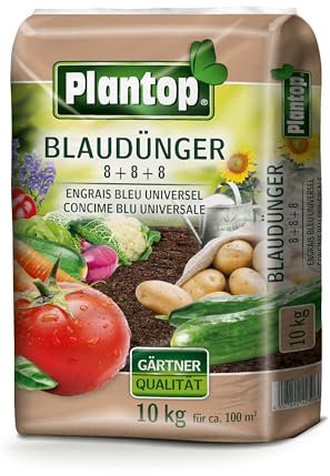 Plantop Blaudünger NPK Dünger für Pflanzen 10 kg Universal Langzeitdünger Obst und Gemüse Blumen 8 8 8 organischer Pflanzendünger Zimmerpflanzen