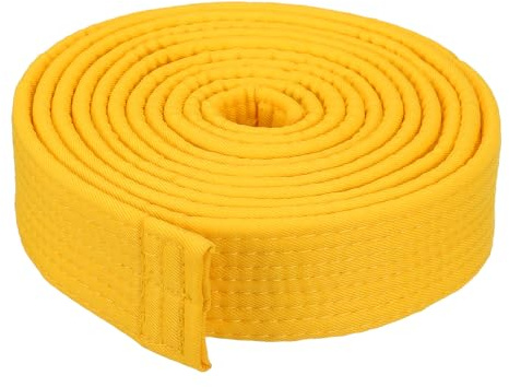 PATIKIL Ceinture de classement colorée de Taekwondo 1,6 x9,8 Pieds 3 m, Ceinture de Judo Karaté en Polyester pour l'enseignement de l'Entraîneur, Jaune