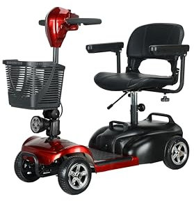 iCAN X-02 2025 Model Portable Mobility Scooter, 120 Kg Capacity, 12.5 Mile Long Range, Removable Battery, UK Regulated, LED Headlight, Removable Basket, CupHolder, Light Weight, Front Fairing