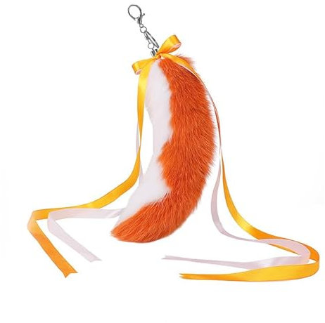 Nocyclonic Fuchsschwanz Anhänger etwa 40cm Fell Schwanz Keychain Extra Groß Schlüsselring Tasche Zusätze Auto Schlüsselketten Anhänger Weich Flaumig Handtasche Dekoration (D)