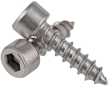Sechskantschrauben mit Innensechskant， 10/20/30 Stück Innensechskantschraube mit Innensechskant, selbstschneidende Schraube, Holzschraube, 304 Edelstahl, M3, M3,5, M4, M5, M6, Länge 8–50 mm(30mm(10pcs