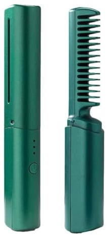 Giwnhvx Raddrizzatore per capelli professionale 2 in 1, pettine per arricciatura, riscaldamento, raddrizzamento agli nocivi, strumenti per parrucchiere-C