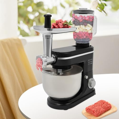Robot da cucina, 1500 W, 3 in 1, con impastatrice, tritacarne, spremiagrumi, 6 marce e 1 funzione di impulso