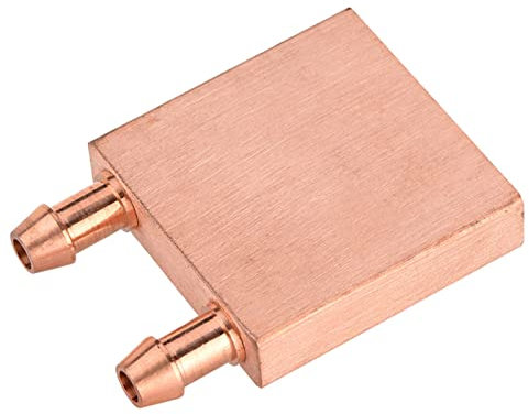 Kupferwasserkühlungsblock, Wasserkühlkühlkörper 40 * 40 * 10 Mm Flüssigwasserkühler Kühlkörper mit Wasser Gekühlter Austauscher Endotherme Kopfkupfer -Kühlkörper für CPU -Grafiken