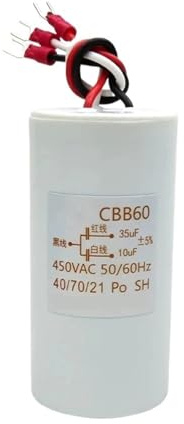 UYUUBNK 1PC CBB60 three wire 35UF+10UF 450VAC dual capacitor motor crane basket hoist crane starting capacitor