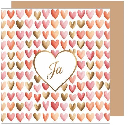 Edition Seidel Premium quadratische Glückwunschkarte zur Hochzeit mit Umschlag. Hochzeitskarte Karte Grußkarte Vermählung Heiratsantrag Ja sagen Mann & Frau Herzen Liebe (HQ156 SW025)