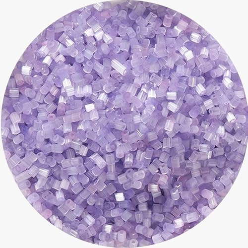 1500 perline di vetro viola a tubo, 3 mm, distanziatori sfusi per fai da te