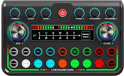 Mezclador de audio Audio Tarjeta de sonido Transmisión en vivo Audio DJ Mezclador Grabación en vivo Estudio profesional Canto Podcast