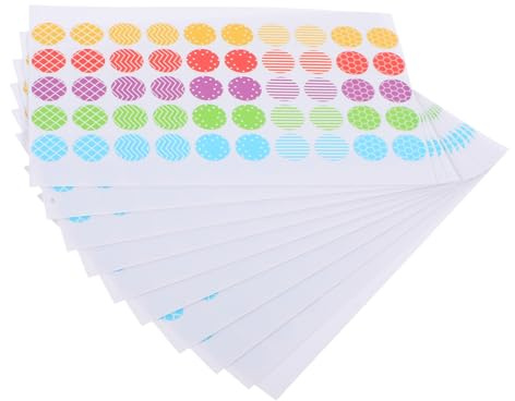 jojofuny Papierlochverstärkungsaufkleber 10 Blatt aus Pvc Selbstklebende Farbige zum Dekorieren Kompatibel für Losen Blätter für Selbstgemacht Anwendungen