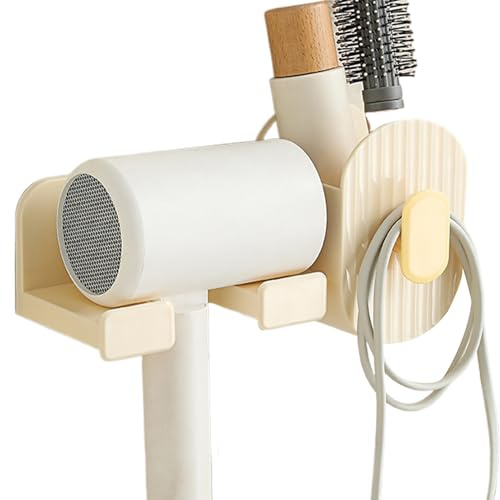 Yplkm Porte-Sèche-Cheveux Murale - Organisateur Murale pour Fer à Boucler et Accessoires - Rangement de Coiffeuse Spacieux pour Peignes, Serviettes et Cosmétiques