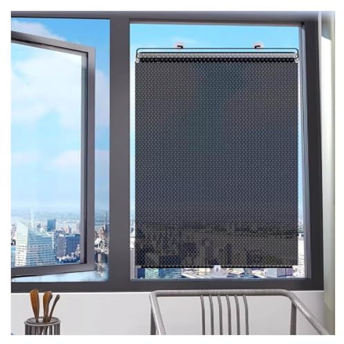 Suction Cup Roller Blind, Retractable Adjustable Sun Protection Privacy Screen for Balcony Window Office, No Drilling Required, 1 Pcs(58x125cm)