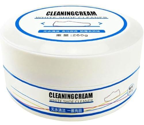 Weisse Schuhe Reinigungs Creme, White Shoes Clean Cream, All-Purpose Schuhe Reinigungscreme mit Wischschwamm, Multifunktionale Reinigungs und Fleckentfernungscreme für Sneaker Reiniger Weiß
