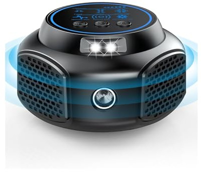 Professionnel Ultrason Souris et Rats Puissant à Large Portée - Répulsif Souris pour Intérieur avec Lumière LED, 360°Ultrason Rongeur, Effets pour Rats, Souris, Campagnols et Loirs