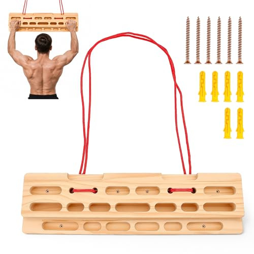 Tabla de madera hecha a mano para escaladores, bloque de entrenamiento de escalada portátil como monopatín para dedos y asas de escalada, entrenamiento de fuerza de dedos para boulder, escalada