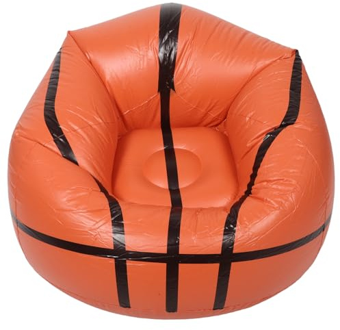 SWETRACE Uppblåsbar Basketbollformad Sittsäck i Slitstark PVC Portabel och Multifunktionell Soffa för Pojke och Tonåringar för Vardagsrum Balkong Trädgård och Camping