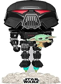 Funko Pop! Star Wars: Mandalorian - Dark Trooper mit Child - Leuchtet Im Dunkeln - The Mandalorian - Vinyl-Sammelfigur - Geschenkidee - Offizielle Handelswaren - Spielzeug Für Kinder und Erwachsene