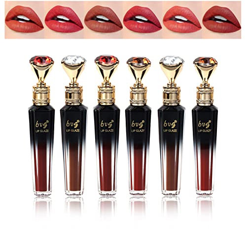 Joyeee 6-teiliges samtmattes Lipgloss-Set, hochpigmentierte, nicht verblassende flüssige Lipgloss-Packungen für Teenager-Mädchen, Schwester-Lippen-Make-up, Thanksgiving-Abschlussgeschenk