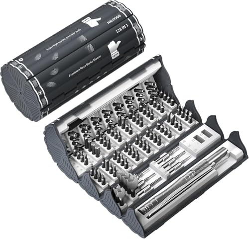128 in 1 Precision Screwdriver Set Magnetic Bit Kit Professional Screwdriver Repair Tool for PC, Laptop, Phone, Xbox, MacBook, Eyeglasses, Console, Watch