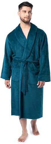 IZOD Men's Comfort-Soft Fleece Robe, Blue Coral, One Size