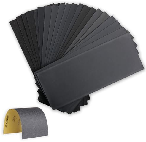 Binlava 24pcs Wet and Dry Sandpaper for Metal, 120 to 3000 Multi Grit Assorted Sand Paper, Emery Paper for Wood Furniture, Cars Polishing, Furniture Finishing and Metal Sanding