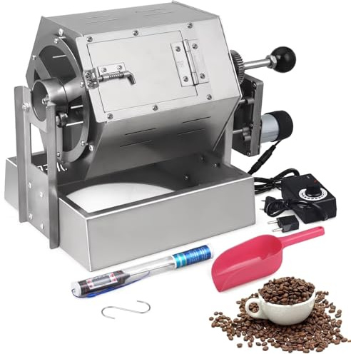 Electric Coffee Roaster Machine for Home Use, 800g Capacity Coffee Roaster Machine withThermometer, Stainless Steel for Peanuts and Grains