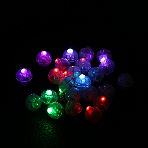 Mingzhe 100 St LED Dekorativa Bollljus Lättviktsplast för Festivaler och Fester, Söt Design, 4 Färgalternativ, Engångs (Färgrik)