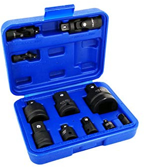 US Pro 11pc Impact Socket Adaptor Adapter & Universal Joint Converter Set 1696