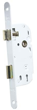 Bricard 2677 Einsteckschloss, Achse 40 mm, Weiß, für Zimmertür