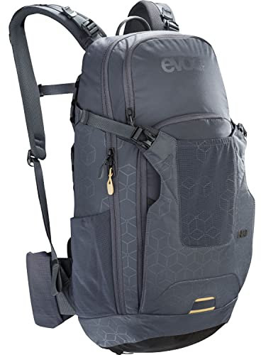 EVOC NEO 16l Protektor Rucksack, Fahrradrucksack, (Backpack mit TÜV/GS-zertifizierter AIRSHIELD Protektortechnologie, 360° Belüftung, inkl. Regenhülle, Größe: S/M), Carbon Grau