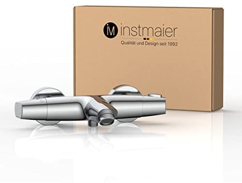 instmaier Beatrice | Badewannenarmatur mit Thermostat | Chrom | Duscharmatur aus Messing | Wasserhahn Badewanne | Thermostat mit Verbrühschutz | Wannenfüllarmatur