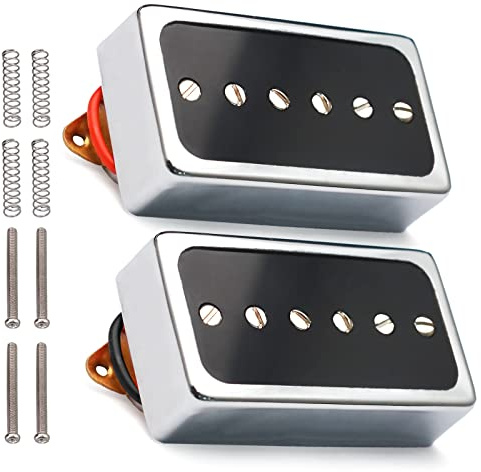 SAPHUE Tonabnehmer für E-Gitarren, Steg und Hals, Set für Les Paul P90 Style Humbucker Größe E-Gitarre