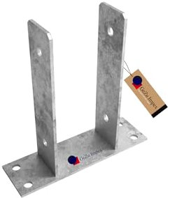 GeZu Impex U-Pfostenträger zum aufdübeln, U-Form, Edelstahl, 71 mm