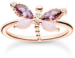 THOMAS SABO Ring Libelle mit Steine roségold 925 Sterlingsilber, 750 Roségold Vergoldung