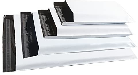 Rshuhx Groß Versandtaschen Plastik Versandbeutel Versandtueten Warensendung für Kleidung Textilien 50Stück Blickdicht Selbstklebend aus Verpackungen Transport Neues Material mit 4 Gemischt Größe