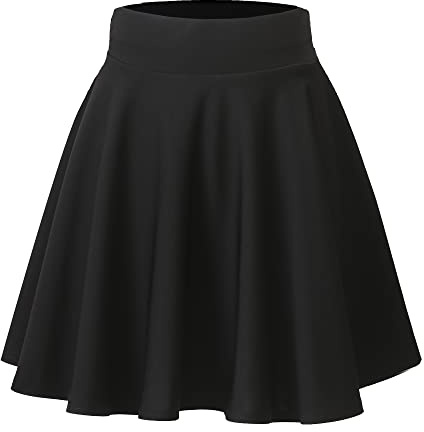 Hoerev Frauen Mädchen Ausgestellter Lässiger Mini Schule Tennis Skater Lässiger Tanzrock,Schwarz,M
