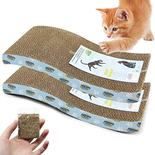 BPS 2X Rascador Gatos Rascador Tabla de Cartón Papel Incluido Hierba Gatera 43x21x4 cm BPS-10054 * 2