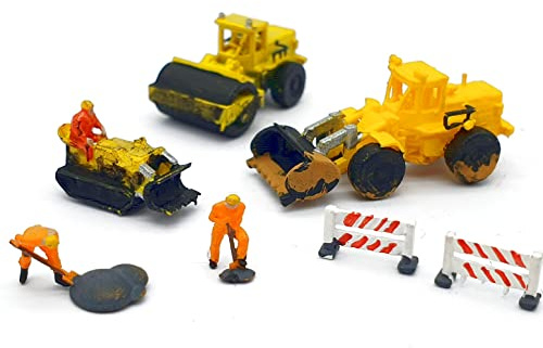 Iberplace Spur Z Modellbau-Set 10008 – Baustellenfahrzeuge, Arbeiter & Werkzeug – für Märklin Mini-Club, Rokuhan