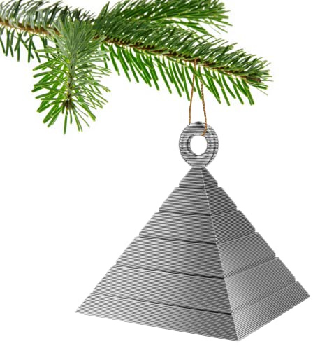 Pyramid Christmas Tree Bauble Decoration Ornament For Christmas Xmas Noel (Silver)