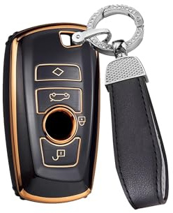 ontto Autoschlüssel Hülle Cover Passt für BMW 1er 2er 3er 4er 5er 6er F10 F12 F20 F25 F30 X3 X4 M3 M4 M5 3GT 5GT TPU Schlüsselbox Schlüsselhülle Schlüsselanhänger Schutzhülle Schlüsseletui-Schwarz R