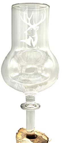 Generisch mundgeblasenes 4er Set 4cl Schnapsgläser ohne Fuß mit Hirschkopf Gravur