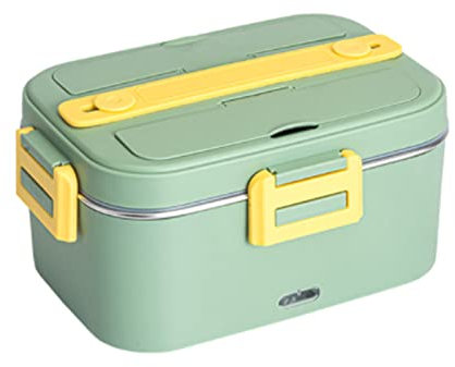 THREMA Boîte À Lunch Auto-chauffante, Chauffe-Plats Portable 12 V 24 V 110 V 220 V avec Récipient en Acier Inoxydable 304, Fourchette Et Cuillère, Chauffé Uniformément pour Voiture/Camion/Maison