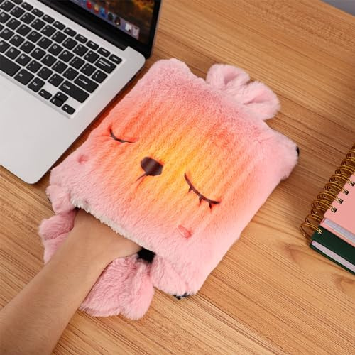 Coikes Mauspad Beheizte Niedlich Kaninchen Mauspad mit Funktion Heizung Waschbar mit Handgelenkstütze Plüsch Heizmatte USB Weich Handwärmer USB Mausunterlage für PC Zuhause Büro Schule (Rose)