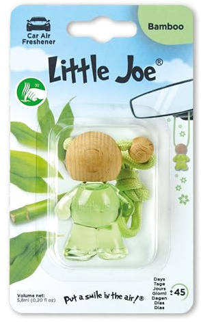 Little Joe Bottle Auto-Lufterfrischer Bamboo 5,8 ml. Frischer und belebender Duft mit grünen und holzigen Noten, Haltbarkeit bis zu 45 Tage, natürlicher und entspannender Aromadiffusor für Fahrzeuge