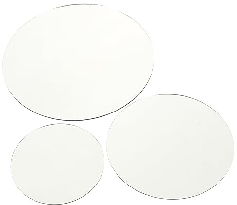 CIYODO 3 Stück Acryl Spiegelplatten Rund Reflektierende Foto Requisiten Sichere Acrylspiegelplatte Tragbar für Fotohintergrund und Schmuckdekoration