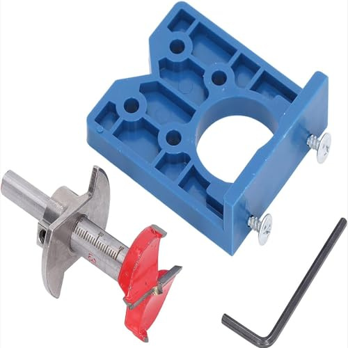 Fongmore 35mm Drill Guide Kit - 3pcs (1 x Drill Guide, 1 x 35mm Drill Bit, 1 x Wrench) - ABS Plastic & Carbon Steel - 35mm Diameter - For Cabinet Hinges
