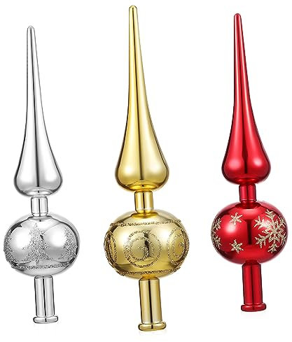 KONTONTY 3stücke Weihnachtsbaumspitze Sternen-Dekoration Festliche Christbaumdekoration Für Weihnachten Elegantes Und Praktisches Ornament Für Tannenbaum