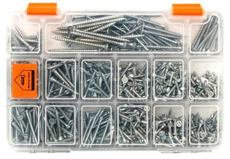 Netzerkoz 555 St Holzschrauben Set - 16 Arten Kreuzschlitz Senkkopf Schrauben - Edelstahl Spanplattenschrauben Sortiment Mit Aufbewahrungsbox