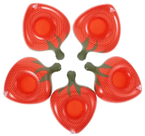 HONMEET 5 Soportes Inflables De PVC para Cerveza Fresa Fiestas Acuáticas Portavasos Piscina