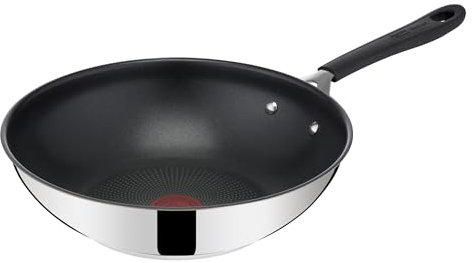 Tefal Jamie Oliver Home Cook - Wok de inducción antiadherente de acero inoxidable de 28 cm